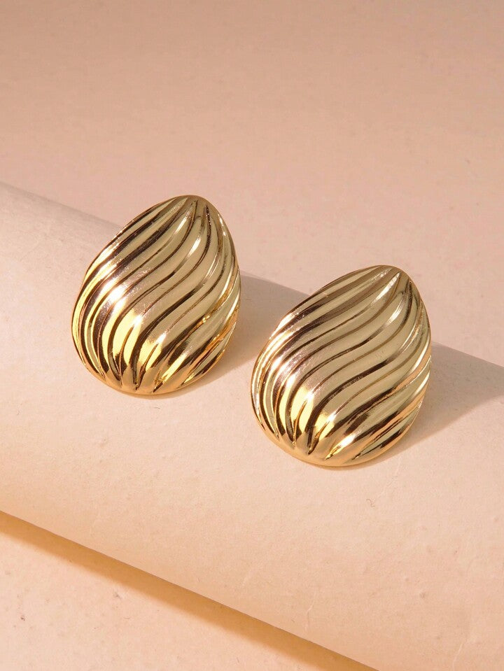 Stainless steel droplet and round design Ear studs