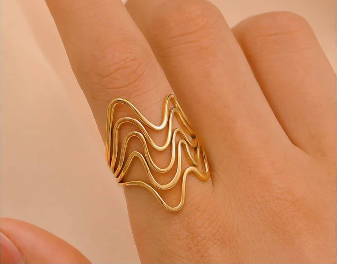 Trendy desert wave ring