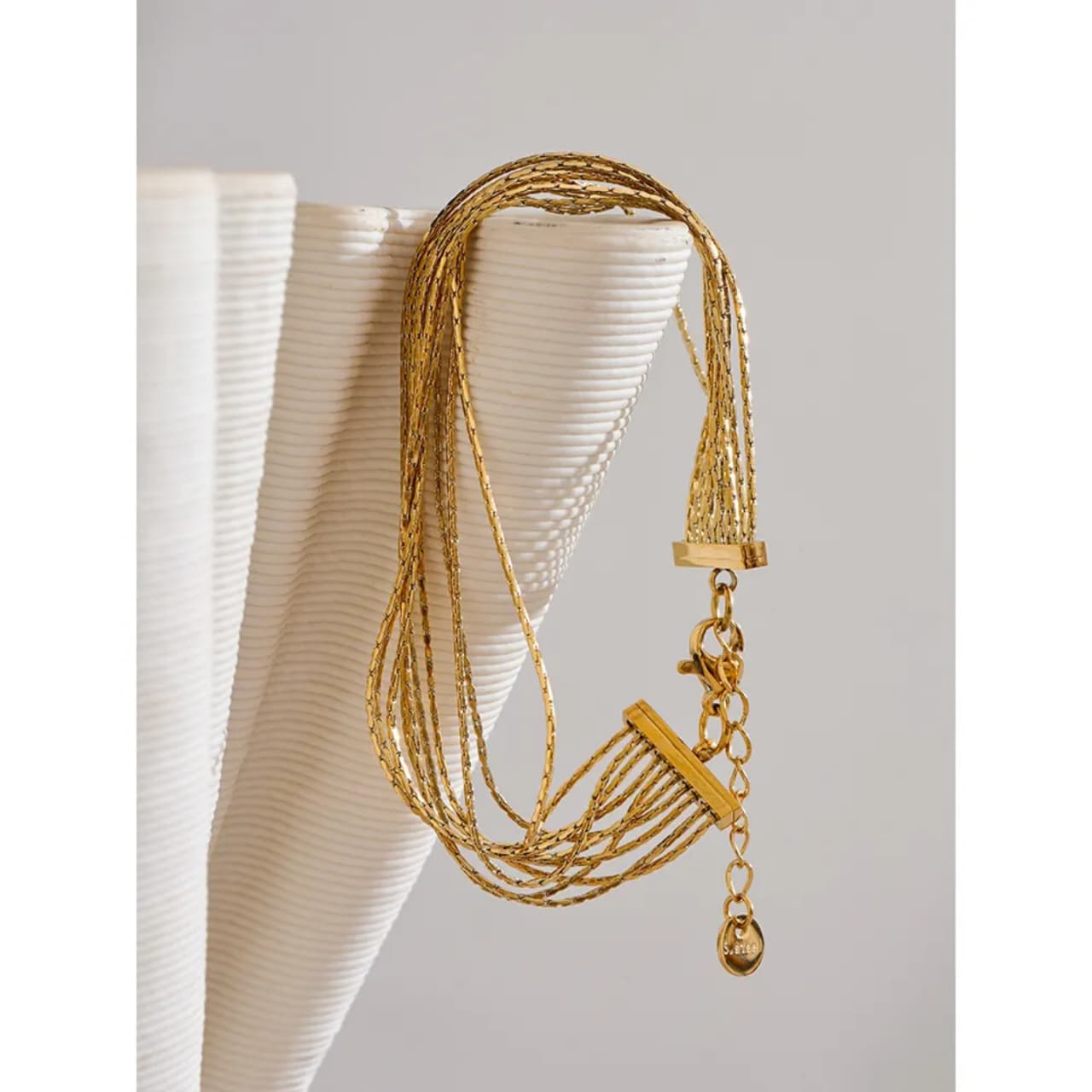 Slim chunky multilayer chain bracelet