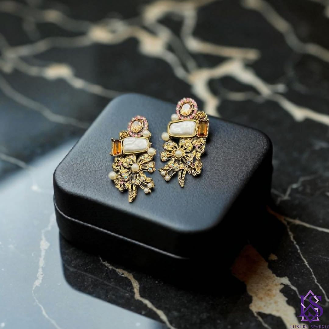 Turkish pearl stone earrings