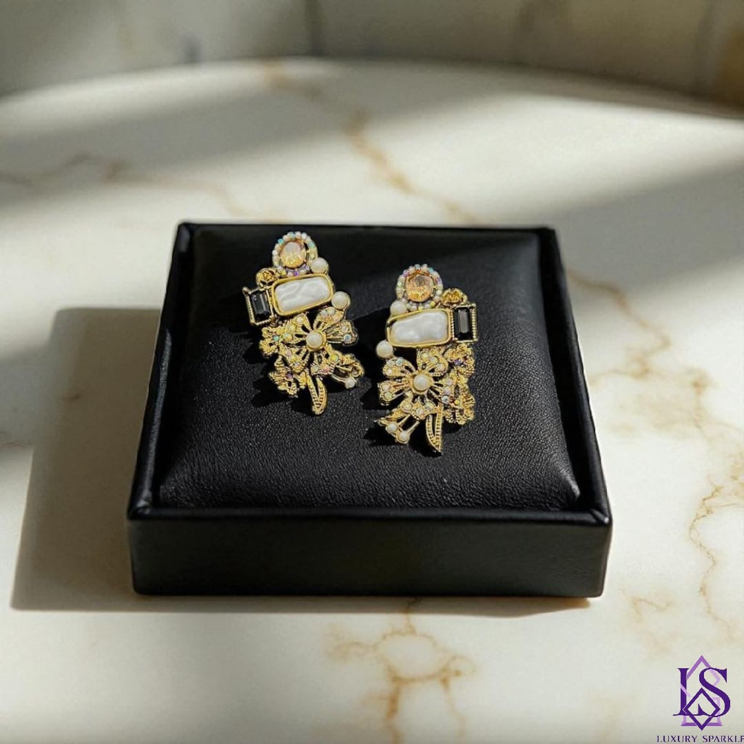Turkish pearl stone earrings