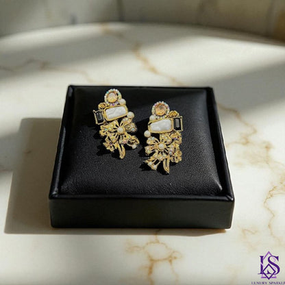 Turkish pearl stone earrings