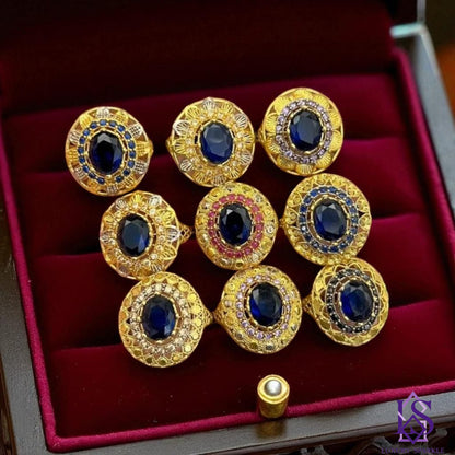 Gold plated stone rings