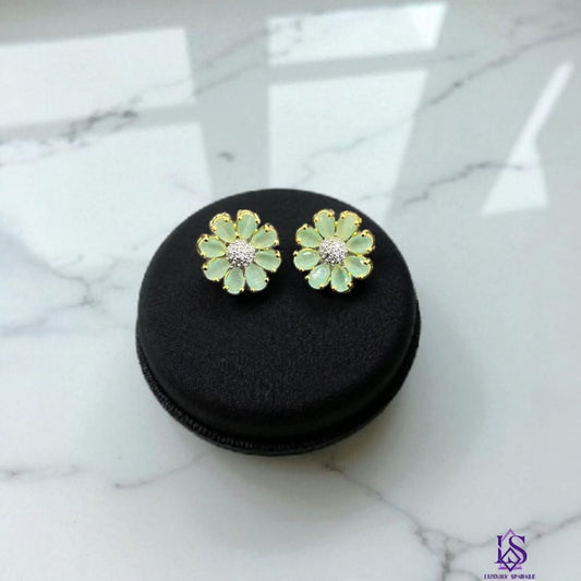 Flower zircon studs