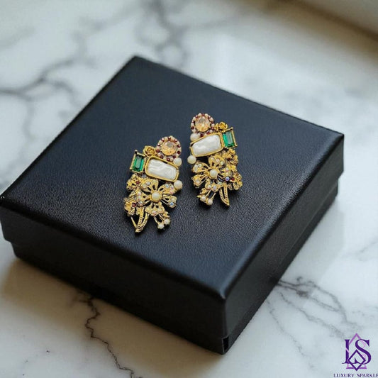 Turkish pearl stone earrings