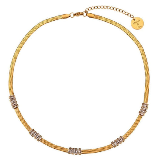 Beautiful cubic zirconia snake chain