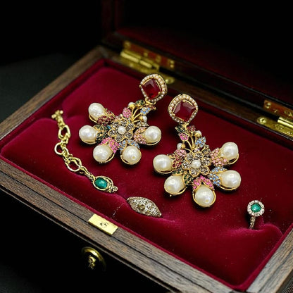 Turkish pearl zircon earings