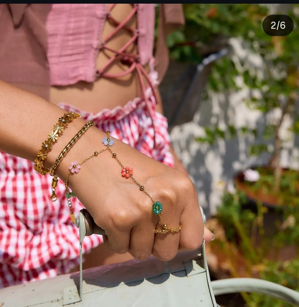 Beautiful floral beaded necklace set