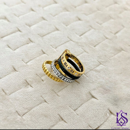 Bold roman multi layer unisex finger band-luxury statement design.