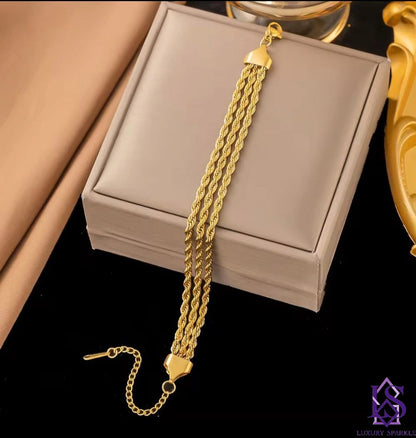 Stainless tri-rope style gold plated bracelet ✨️