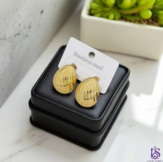 Stainless steel droplet and round design Ear studs