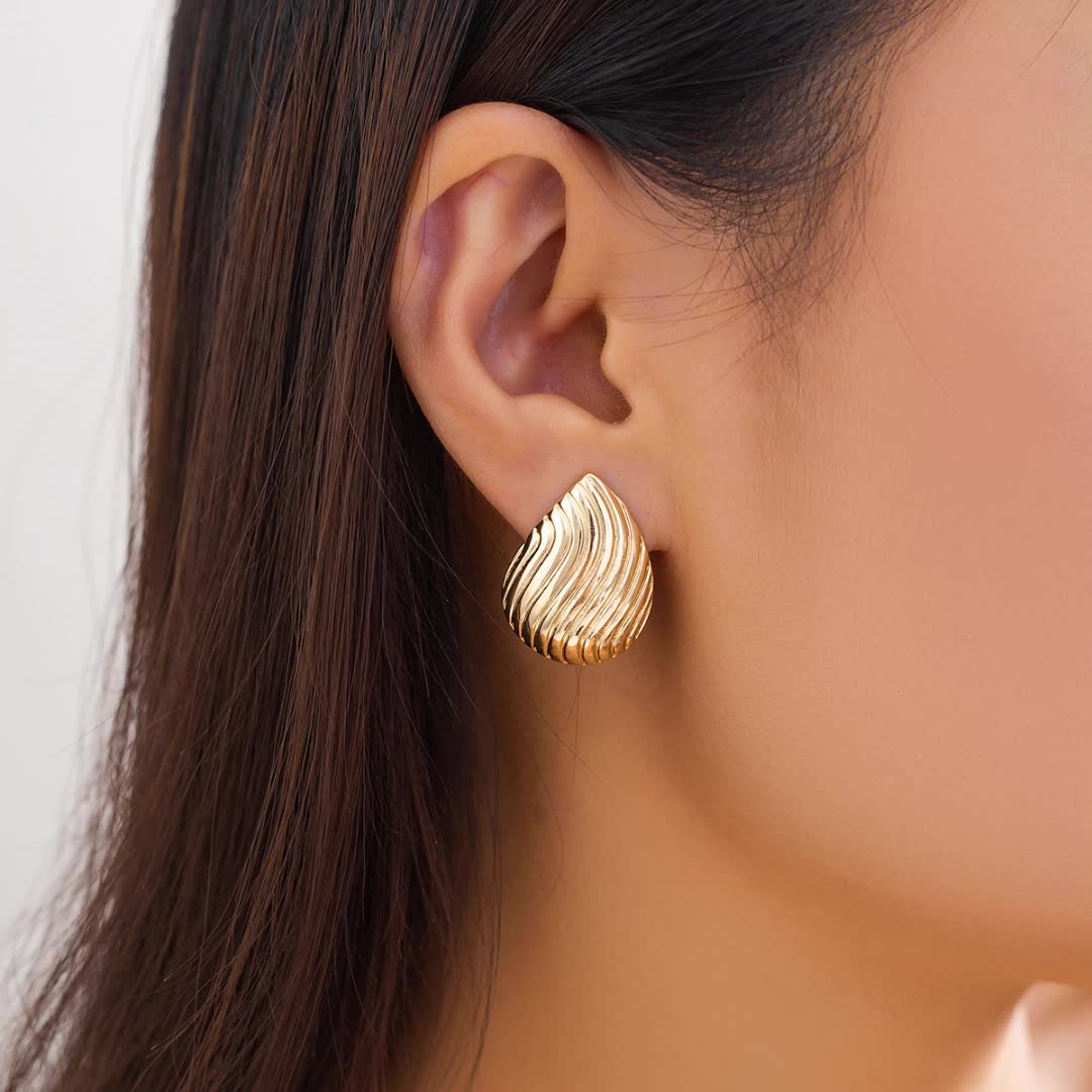 Stainless steel droplet and round design Ear studs