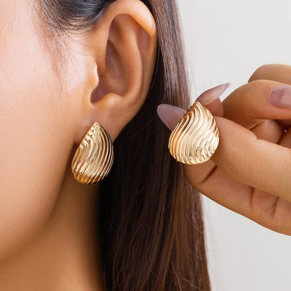 Stainless steel droplet and round design Ear studs