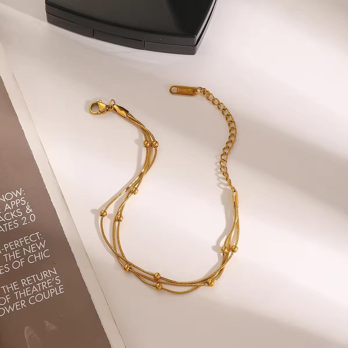 Triple chain ball bracelet