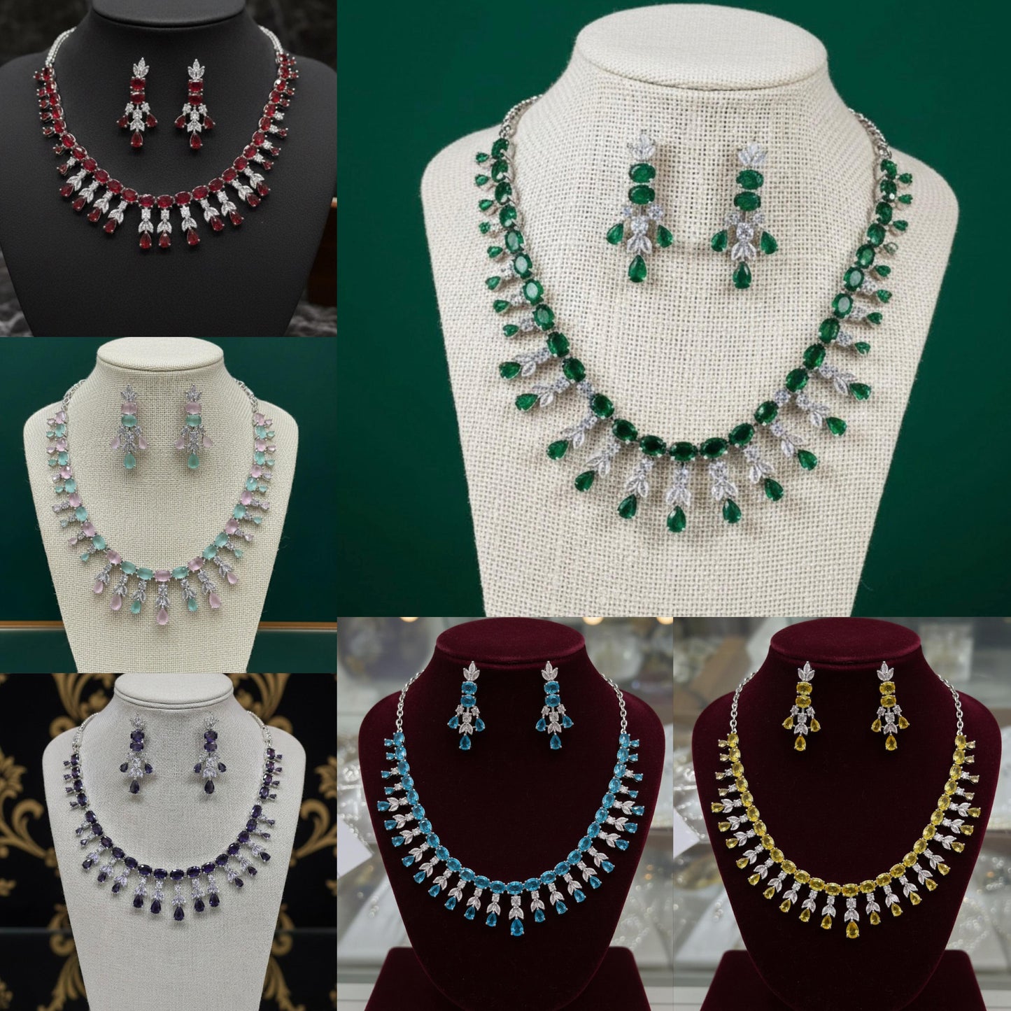 American diamond zircon stone set