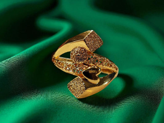 Stainless steel gold plated ring