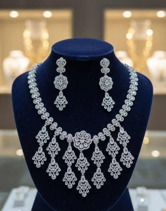 Heavy American diamond zircon stone set