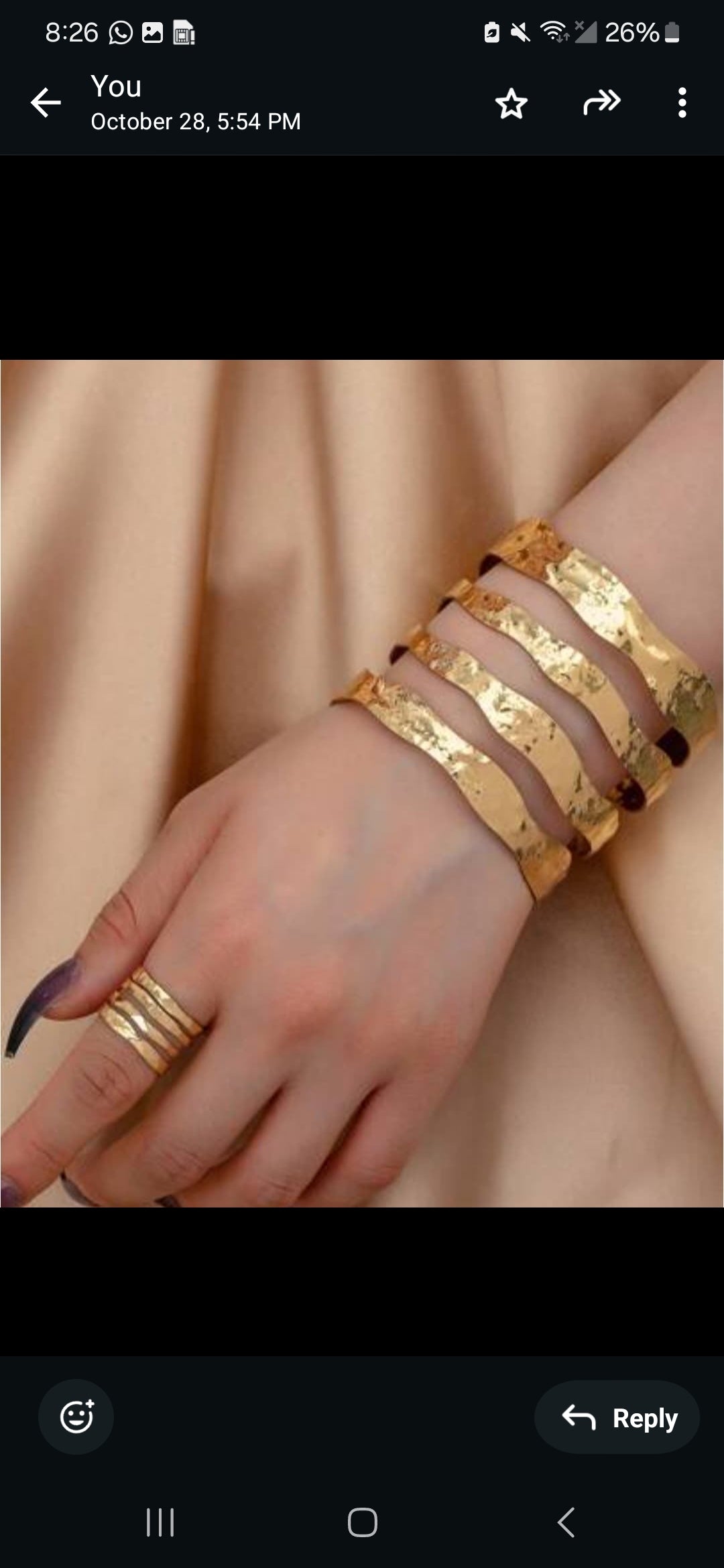 Gold toned stainless steel  handcuff