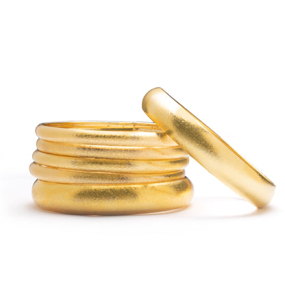 Gold plated textured bangles