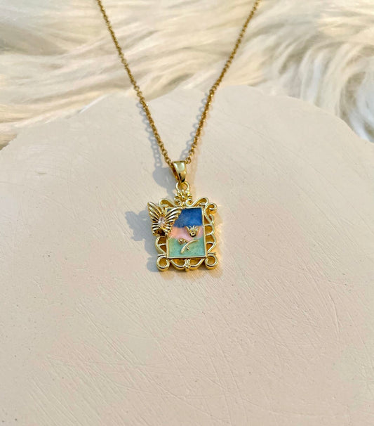 Flutter frame pendant and ring