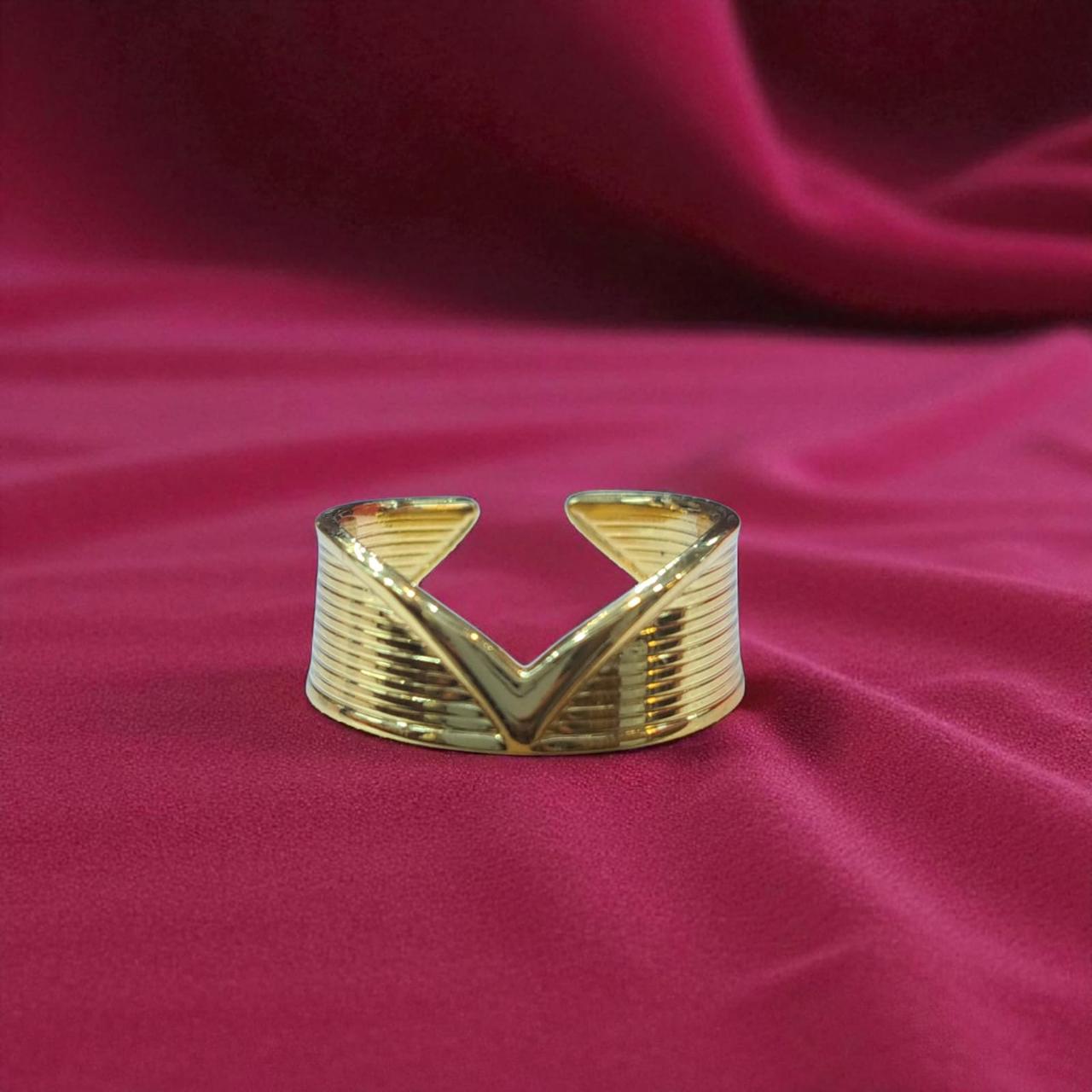 Stainless steel gold plated ring