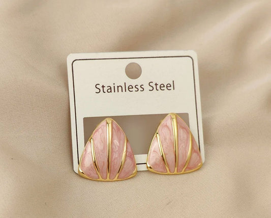 Enamel triangle Pinterest inspired studs