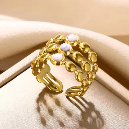 Triple layer pearl turkish ring
