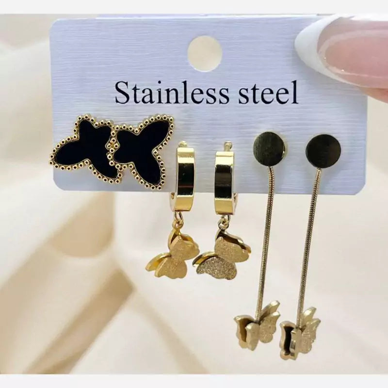 3pc set stainless steel earrings