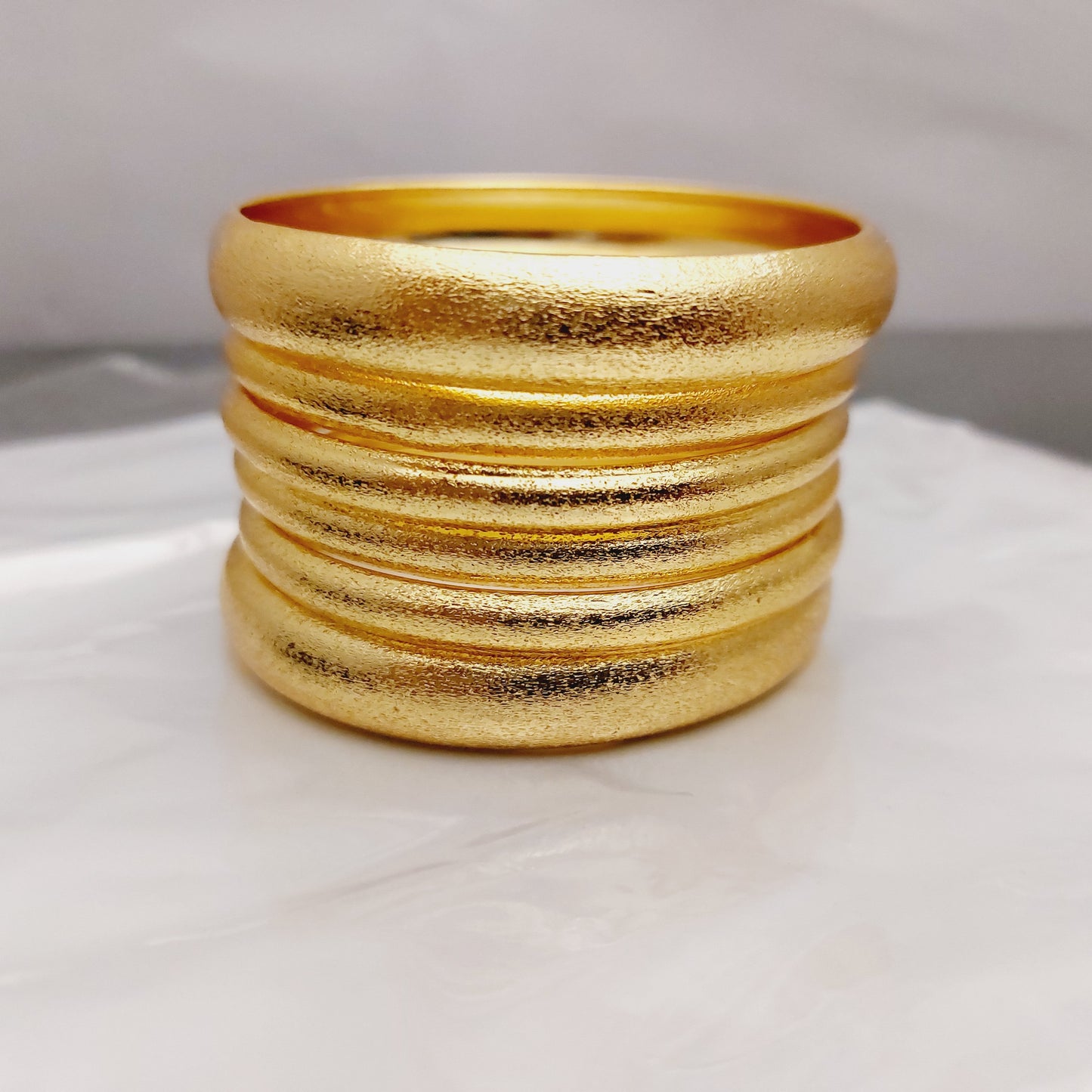Gold plated textured bangles