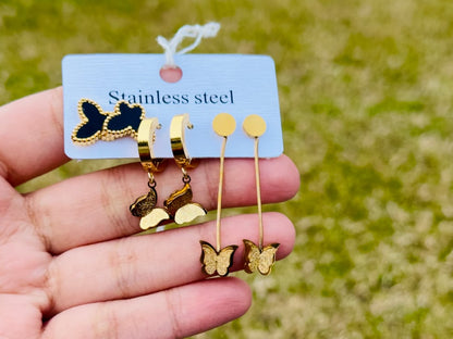 3pc set stainless steel earrings