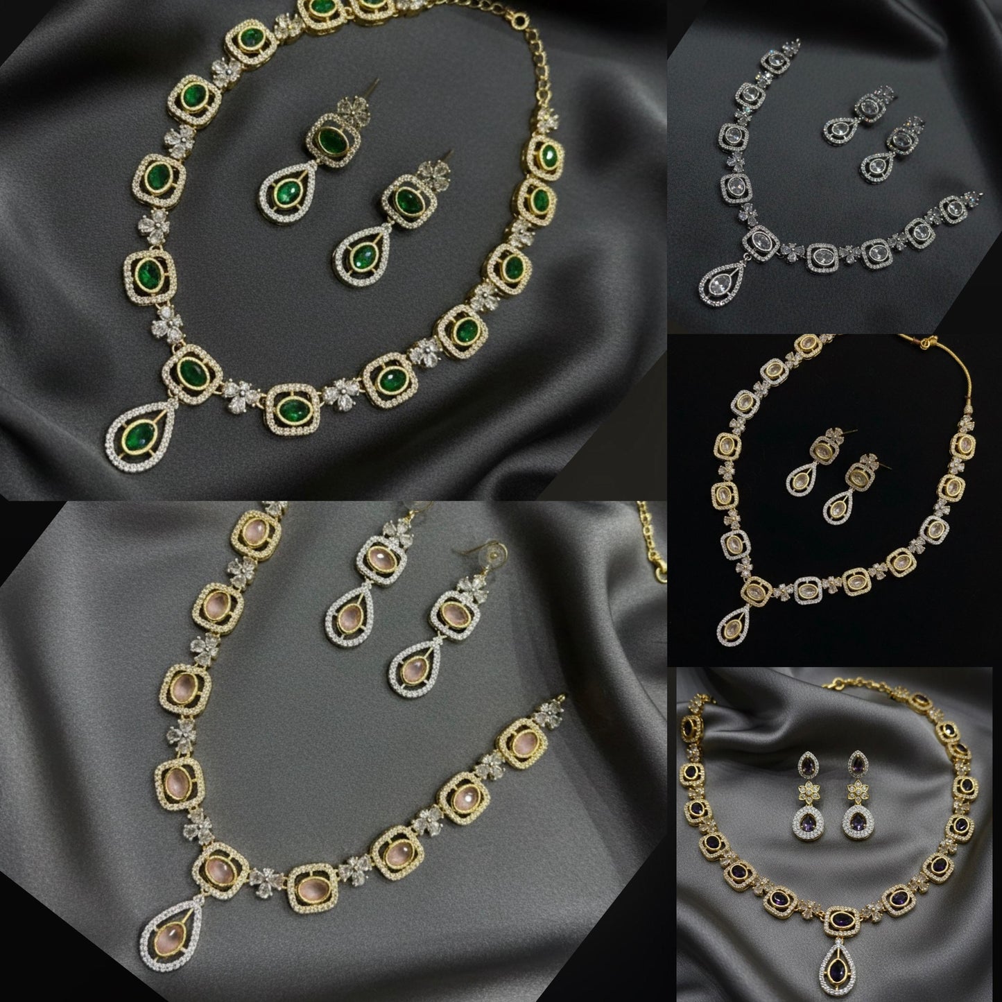 American diamond zircon stone set