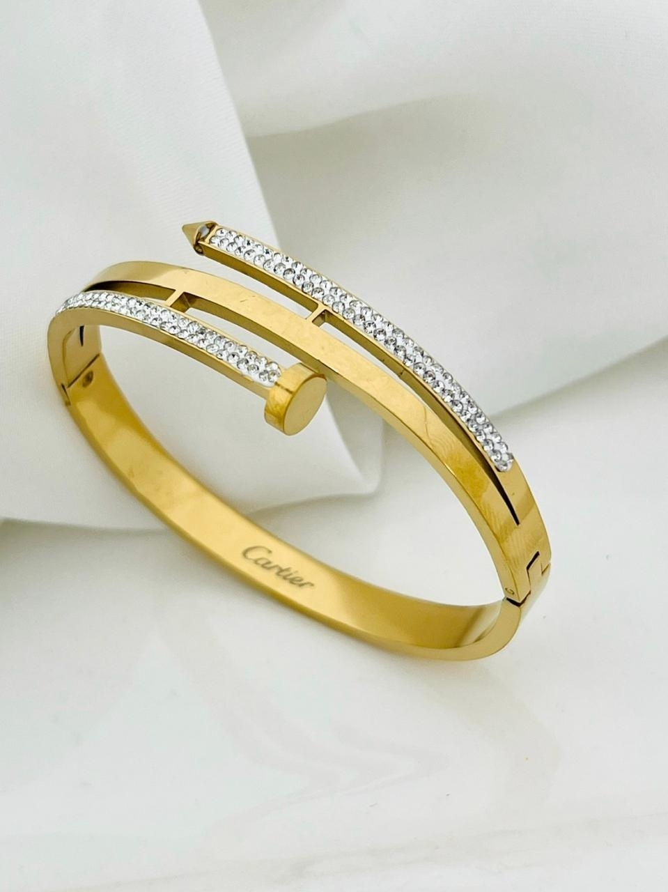 Crystal nail Cartier hand cuff