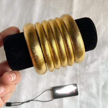 Gold plated textured bangles