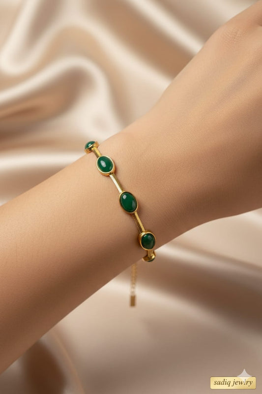 Emerald stainless steel bracelet