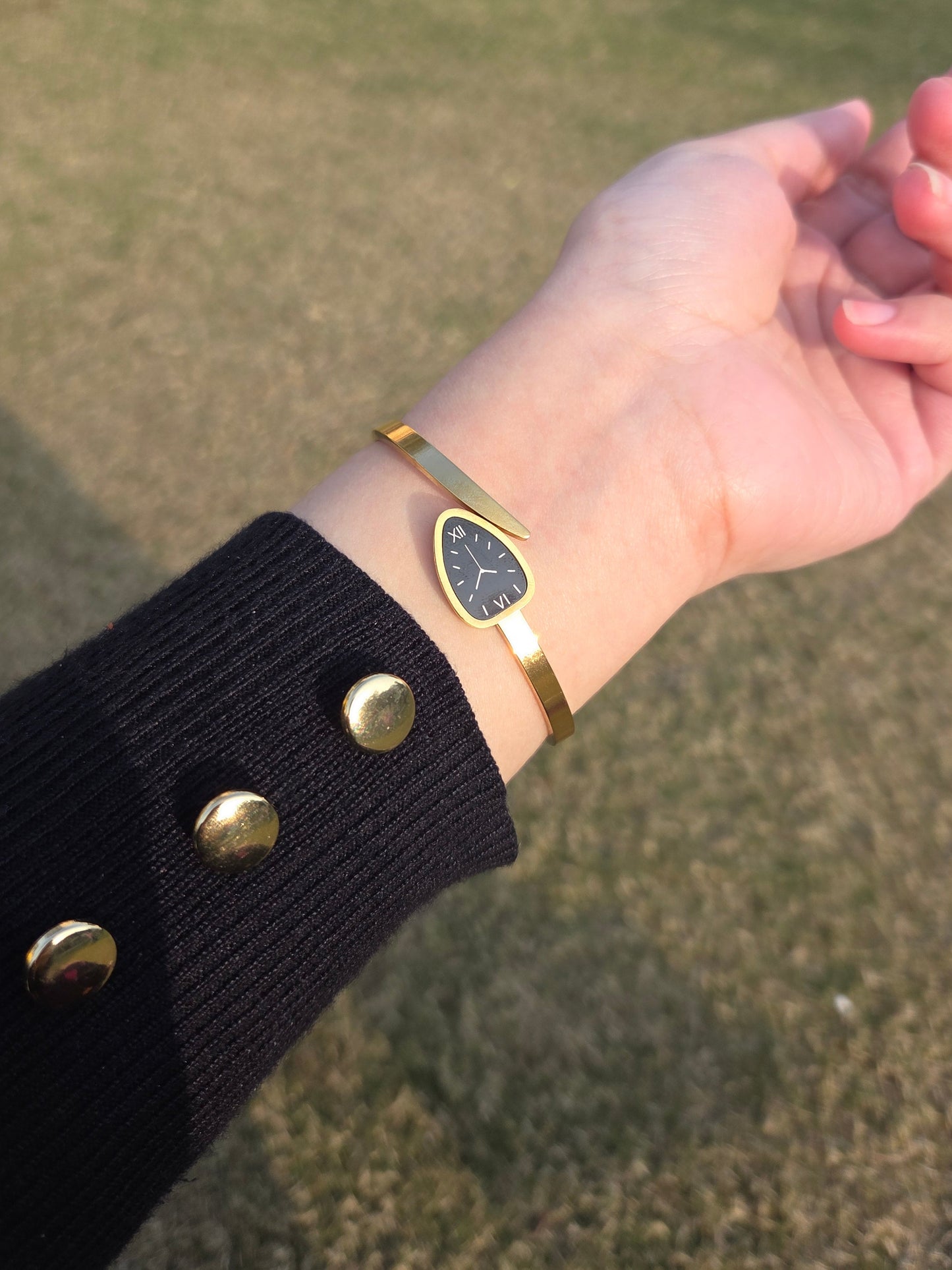 Elegant gold watch style bracelet