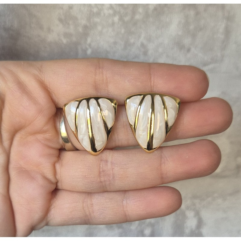 Enamel triangle Pinterest inspired studs