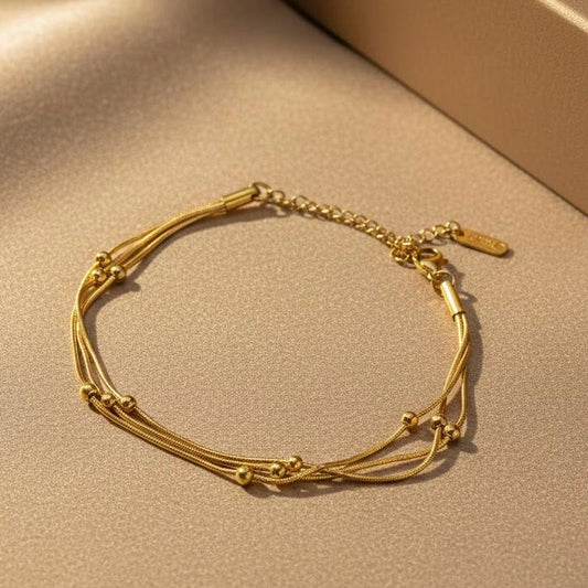 Triple chain ball bracelet