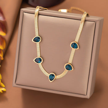 Gold water droplet necklace