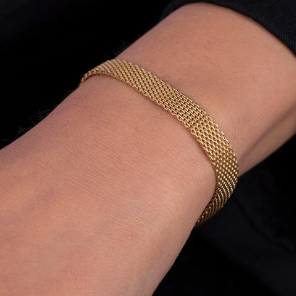 Golden mesh bracelet