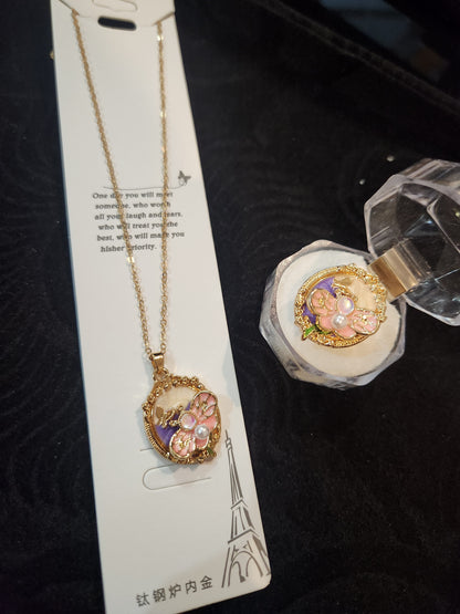 purple floral pendant