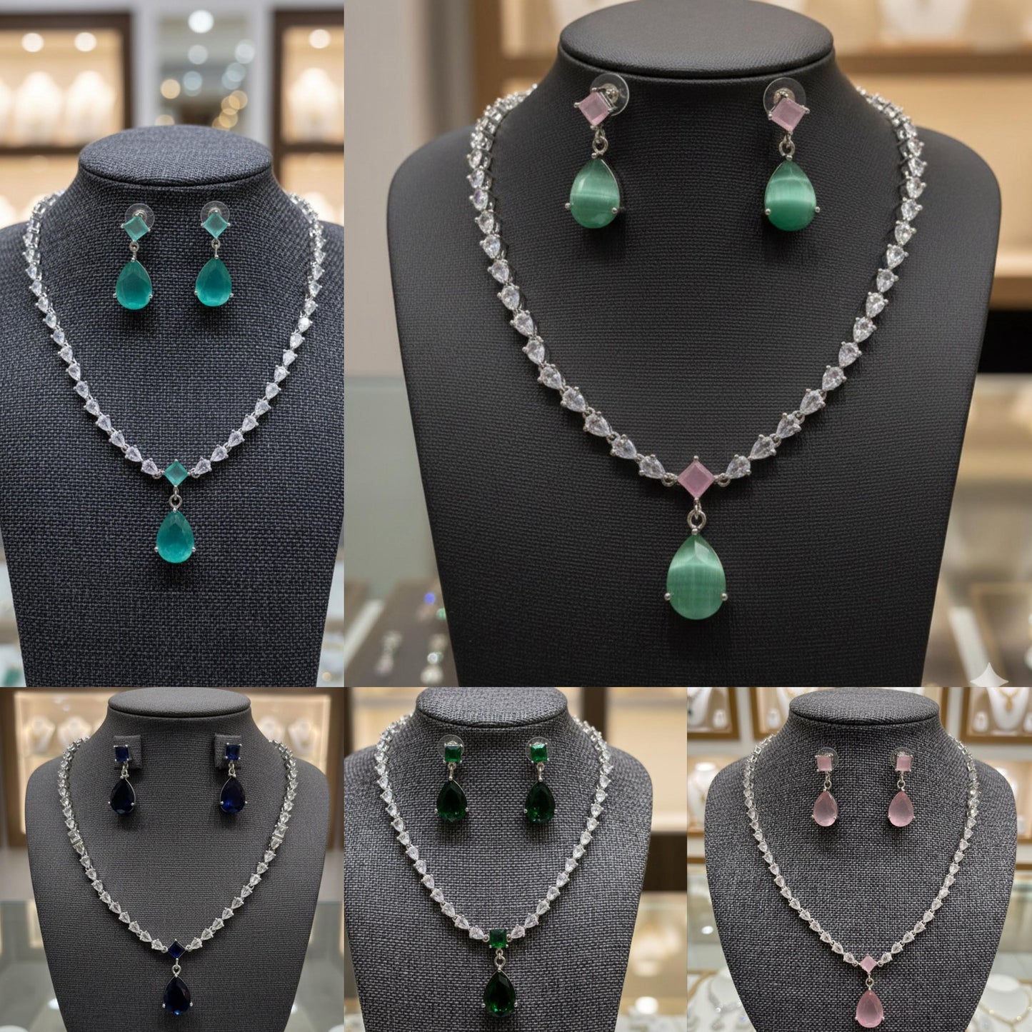 Delicate American diamond zircon stone set